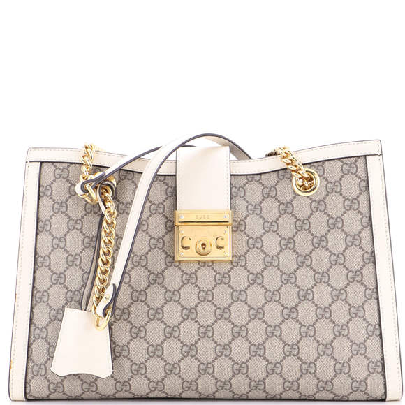 Gucci Medium Padlock Chain Tote GG Coated Canvas with Leather - Picture 1 of 8